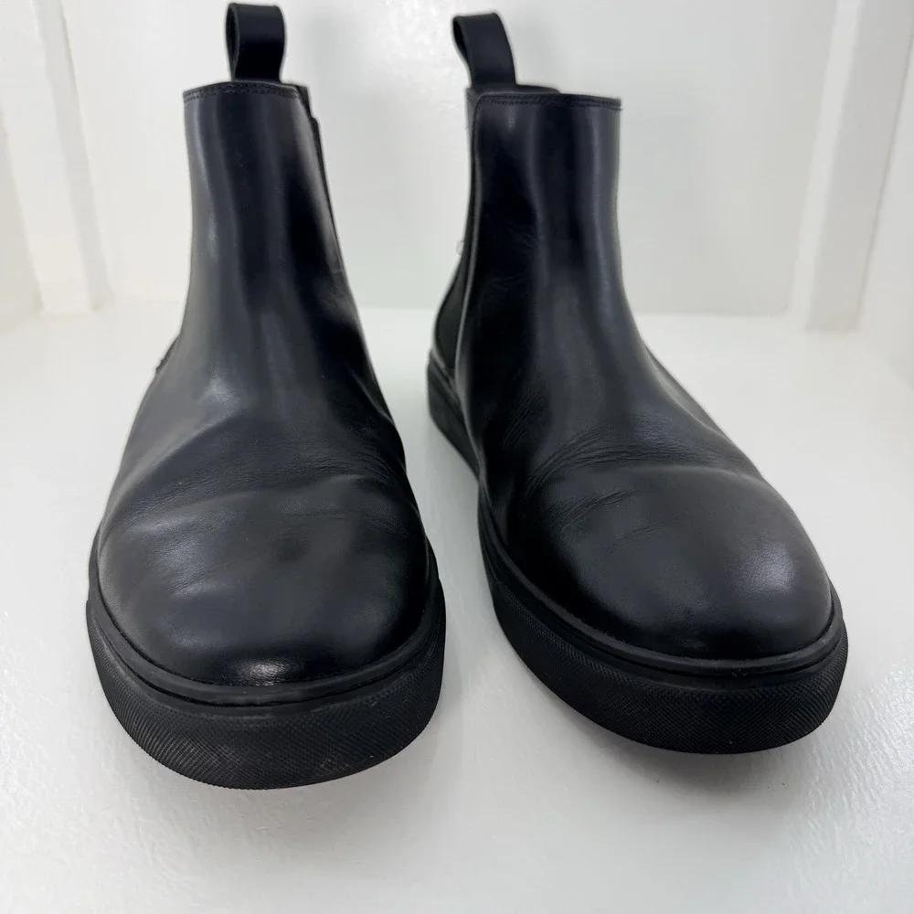 HELM x Death & Co Morris Black Chelsea Boots Mens 13 Leather Sneaker Sole Rare